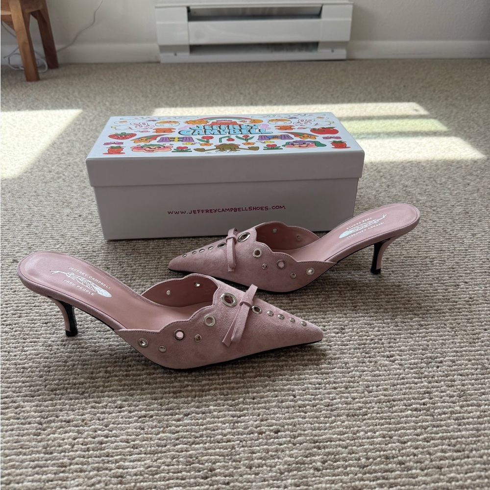 Jeffrey Campbell Pink Kitten Heel Mules - Picture 2 of 2